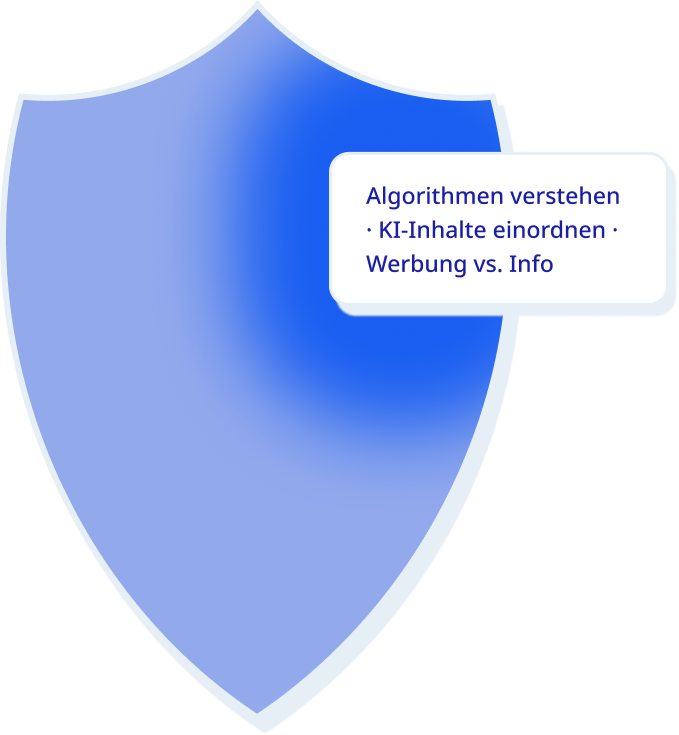 Schild mit kritischem Medienverständnis